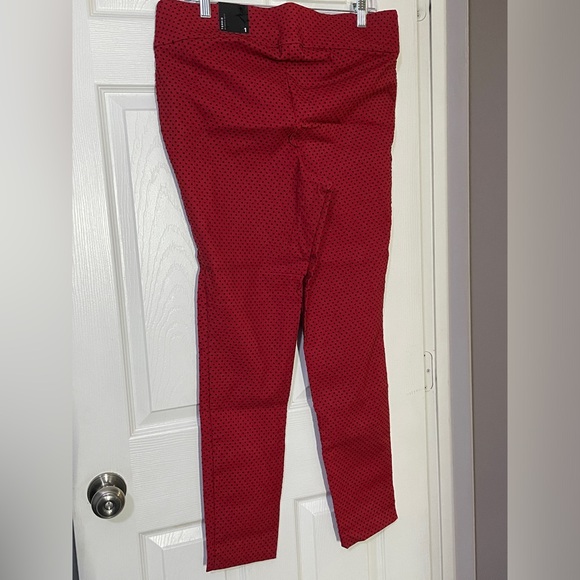 Red with black felt polka dot high waisted pixie pants - Picture 3 of 3